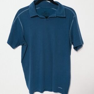 Patagonia Shirt Mens Medium Short Sleeve Golf Lightweight Casual Blue Polo‎
